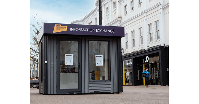 A new visitor information pod is unveiled in Cheltenham 